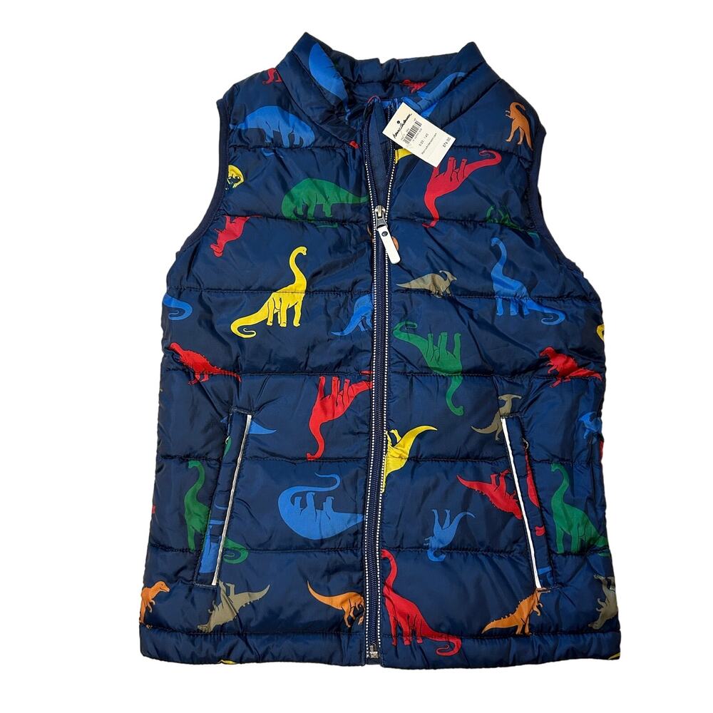 NWT Hanna Andersson Dinosaur Puffer Vest 140